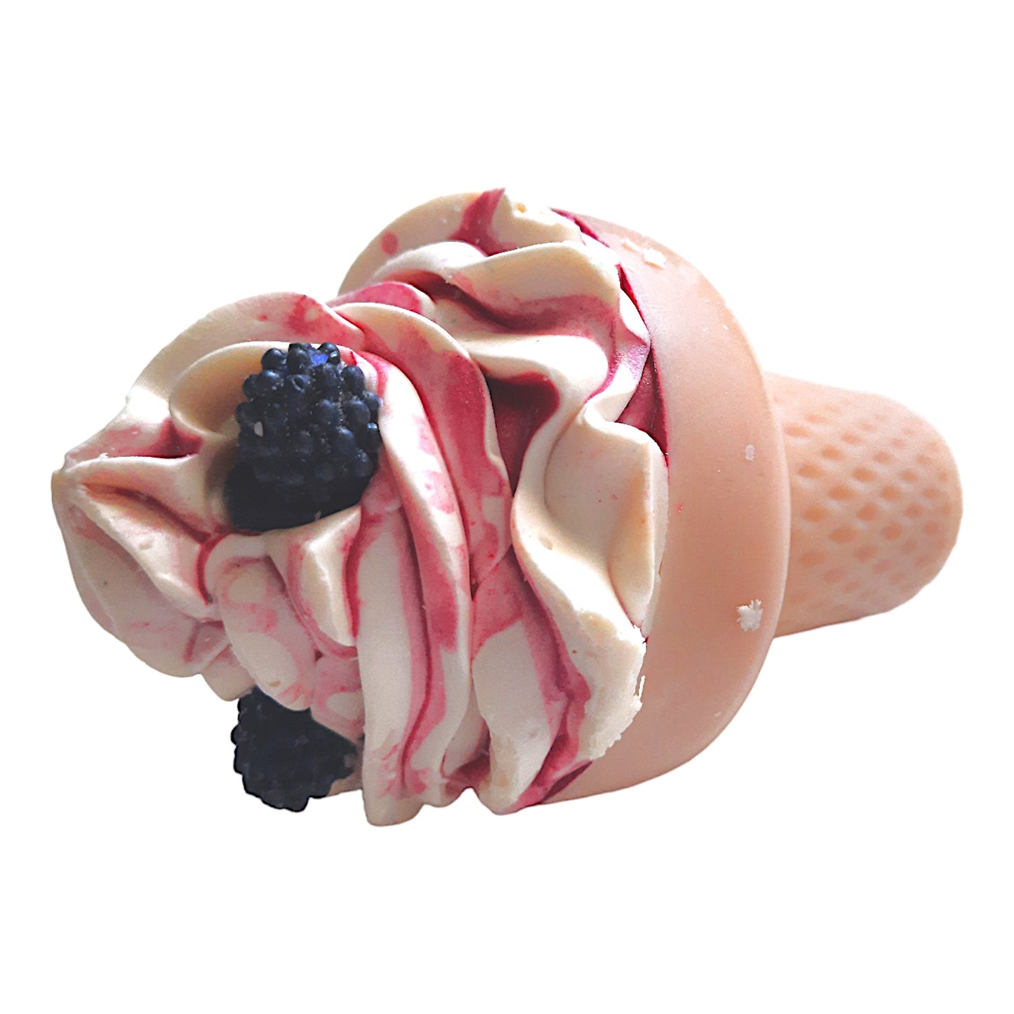 Raspberry Ripple ice cream cone handmade soap